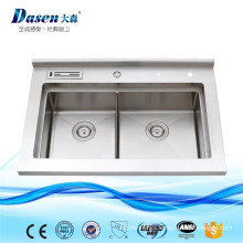 Simple Design Double Steel Solid Surface Treatment Plastic Portable Sinks With Flexible Hose